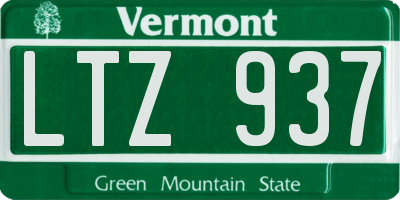 VT license plate LTZ937