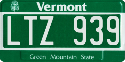 VT license plate LTZ939