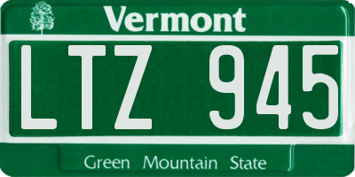 VT license plate LTZ945