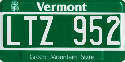 VT license plate LTZ952