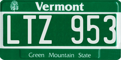 VT license plate LTZ953