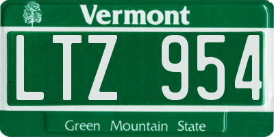 VT license plate LTZ954