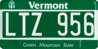 VT license plate LTZ956