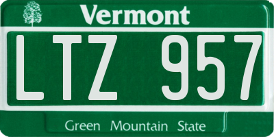 VT license plate LTZ957