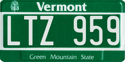 VT license plate LTZ959