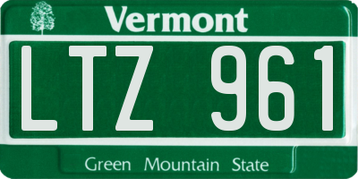 VT license plate LTZ961