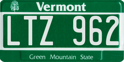 VT license plate LTZ962