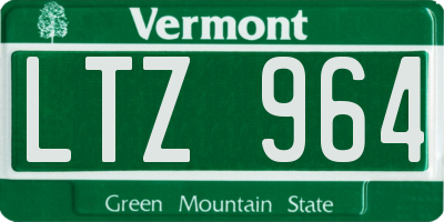 VT license plate LTZ964