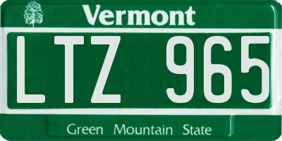 VT license plate LTZ965