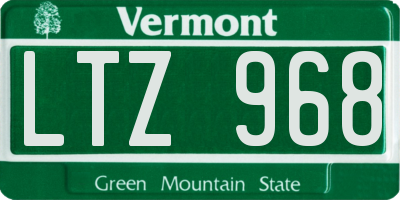VT license plate LTZ968