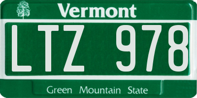 VT license plate LTZ978