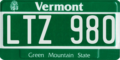 VT license plate LTZ980