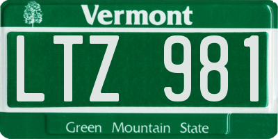 VT license plate LTZ981