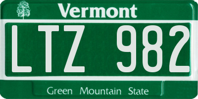 VT license plate LTZ982