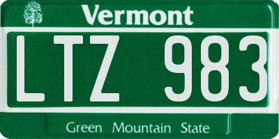 VT license plate LTZ983