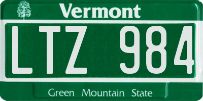 VT license plate LTZ984