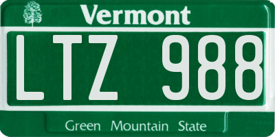 VT license plate LTZ988