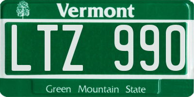 VT license plate LTZ990
