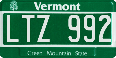 VT license plate LTZ992