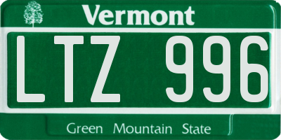 VT license plate LTZ996