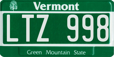 VT license plate LTZ998