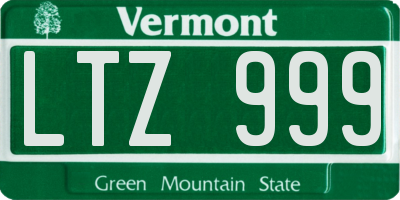 VT license plate LTZ999