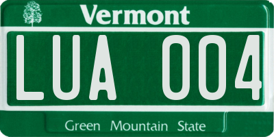 VT license plate LUA004