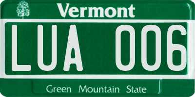 VT license plate LUA006