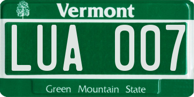 VT license plate LUA007