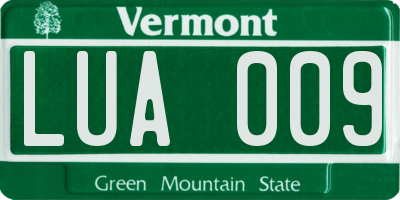VT license plate LUA009