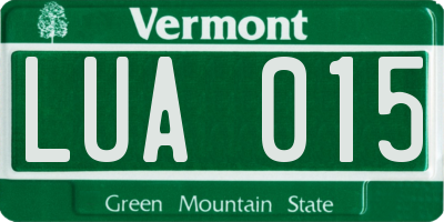 VT license plate LUA015