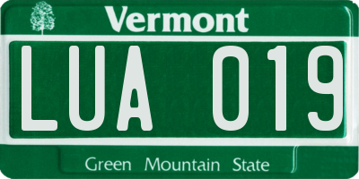 VT license plate LUA019