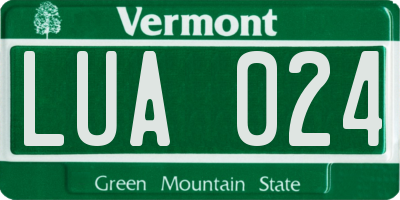 VT license plate LUA024