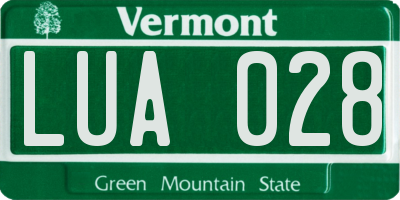 VT license plate LUA028