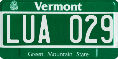 VT license plate LUA029
