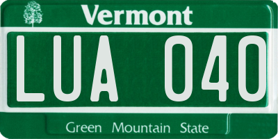 VT license plate LUA040