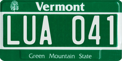 VT license plate LUA041