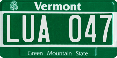 VT license plate LUA047