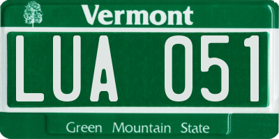 VT license plate LUA051