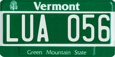 VT license plate LUA056