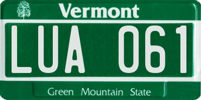 VT license plate LUA061