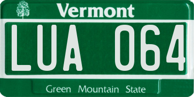 VT license plate LUA064