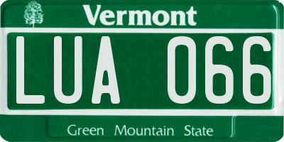 VT license plate LUA066