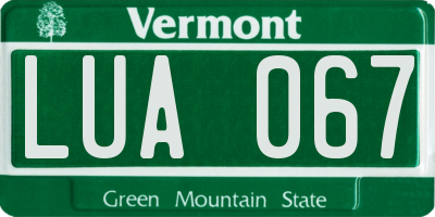 VT license plate LUA067