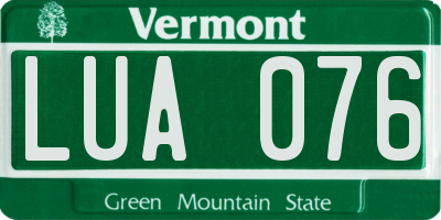 VT license plate LUA076