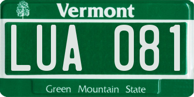 VT license plate LUA081