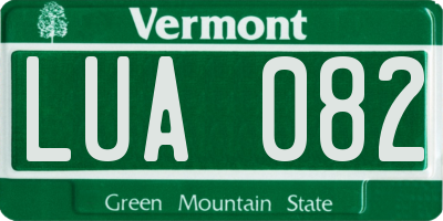 VT license plate LUA082