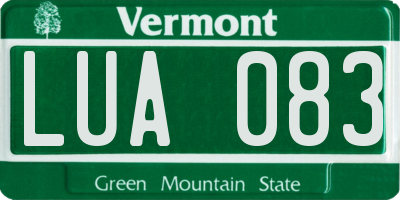 VT license plate LUA083