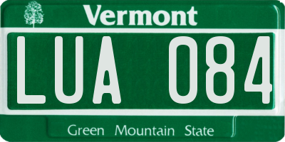 VT license plate LUA084