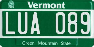 VT license plate LUA089